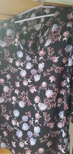 Hippie Rose Trendy Floral Criss-Cross Neck Tunic